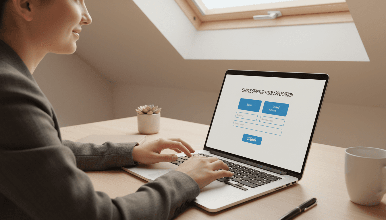 Business owner easily completing Sure Fund Finance application online