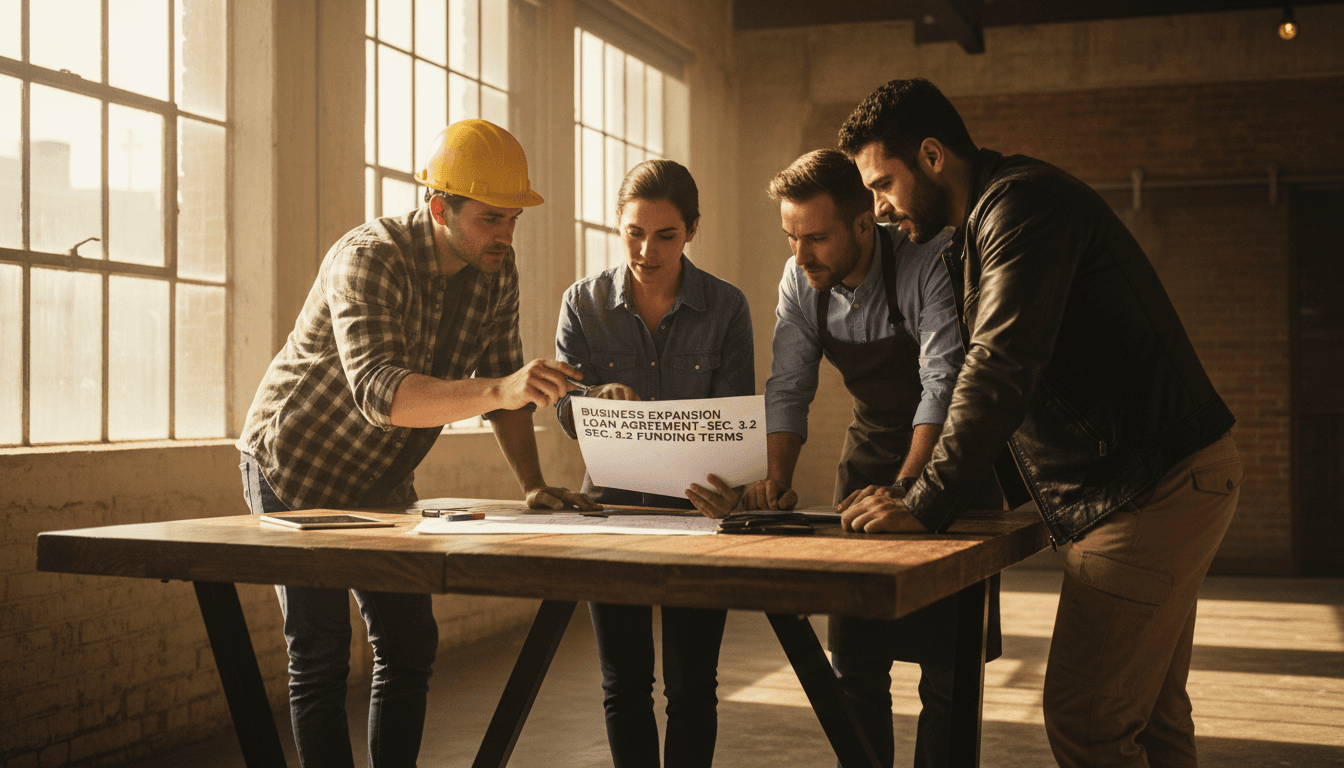 Business owners from construction, retail, restaurant, and transportation industries reviewing funding options