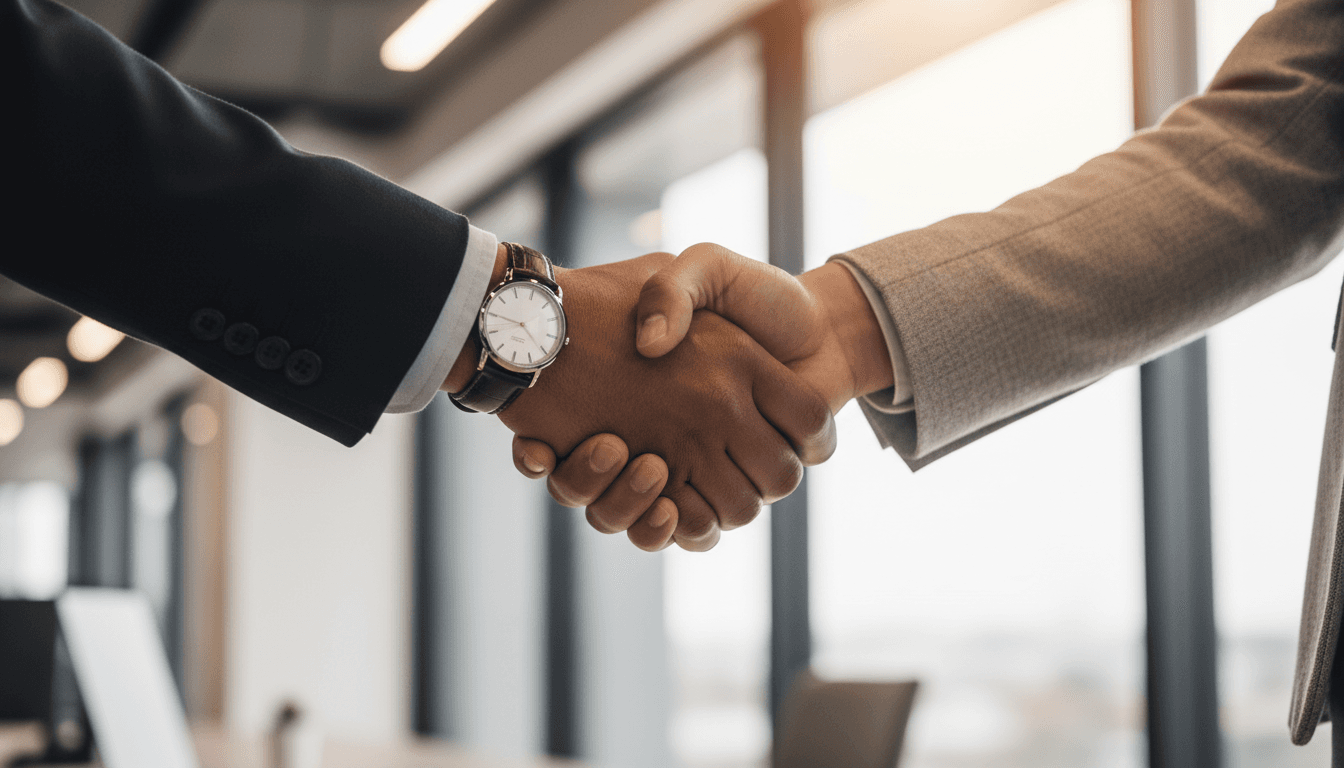 Professional handshake between two business partners